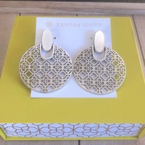 Kendra Scott Didi Silver Filigree earrings.
